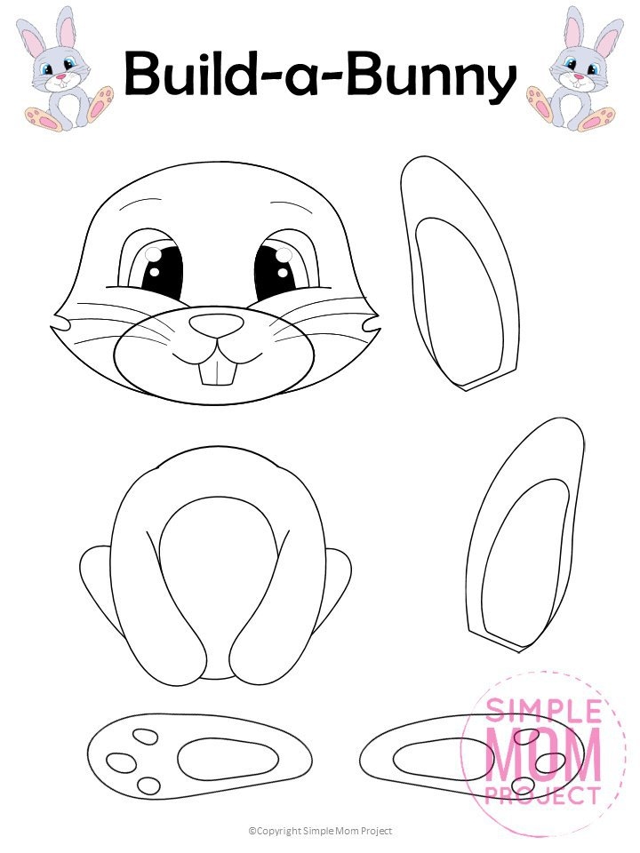 Free Printable Bunny Template Use A Hole Punch And Twine Yarn Or 