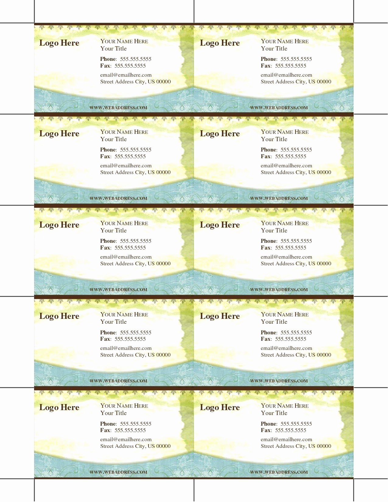Free Printable Business Cards Template Awesome Free Printable 