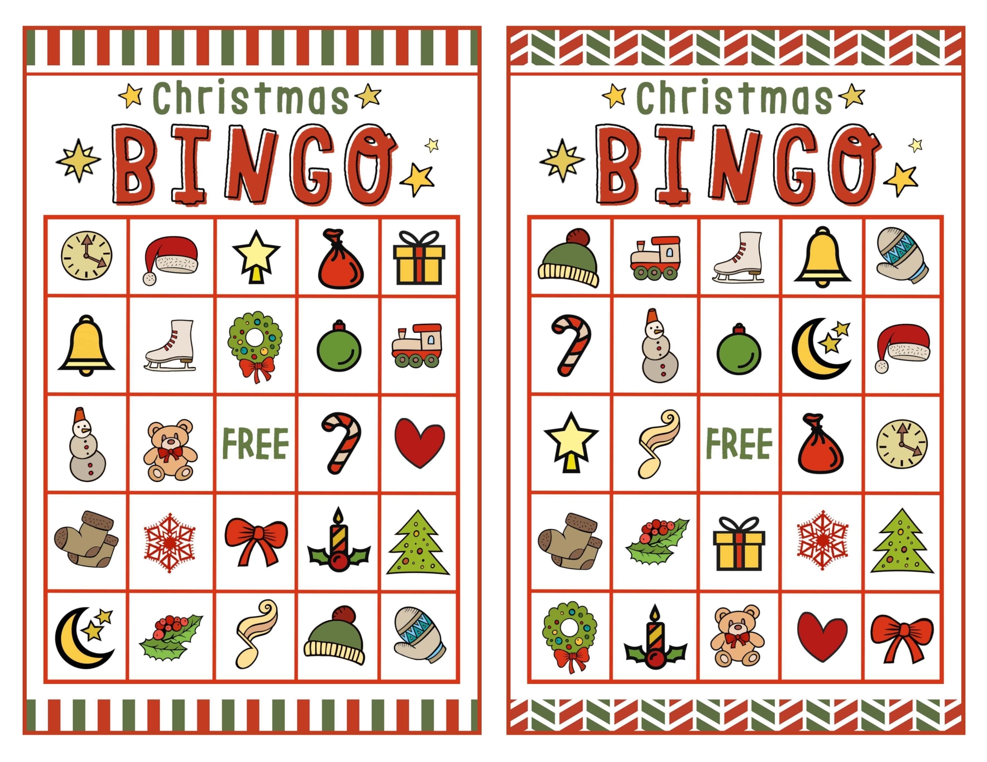 Free Printable Christmas Bingo Templates Printable JD