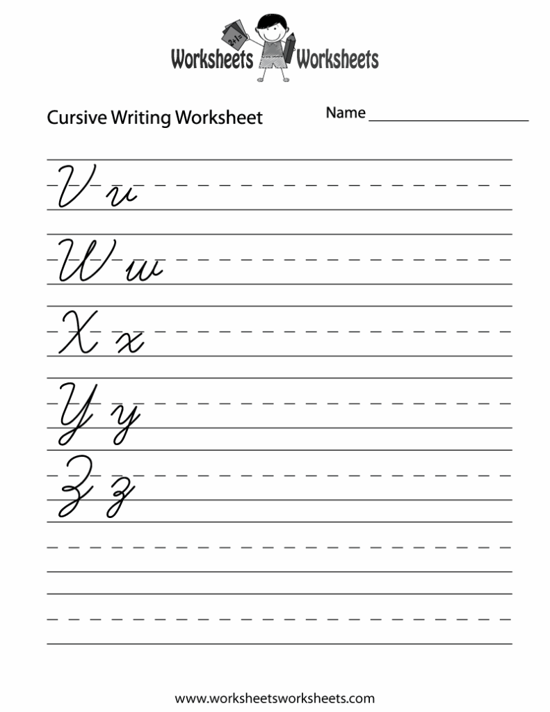 Cursive Writing Worksheet - Download Free Printable Templates