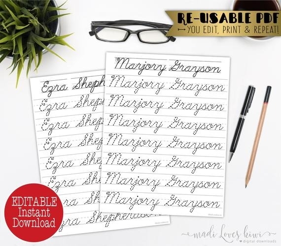 Free Printable Cursive Name Worksheets Worksheets Master