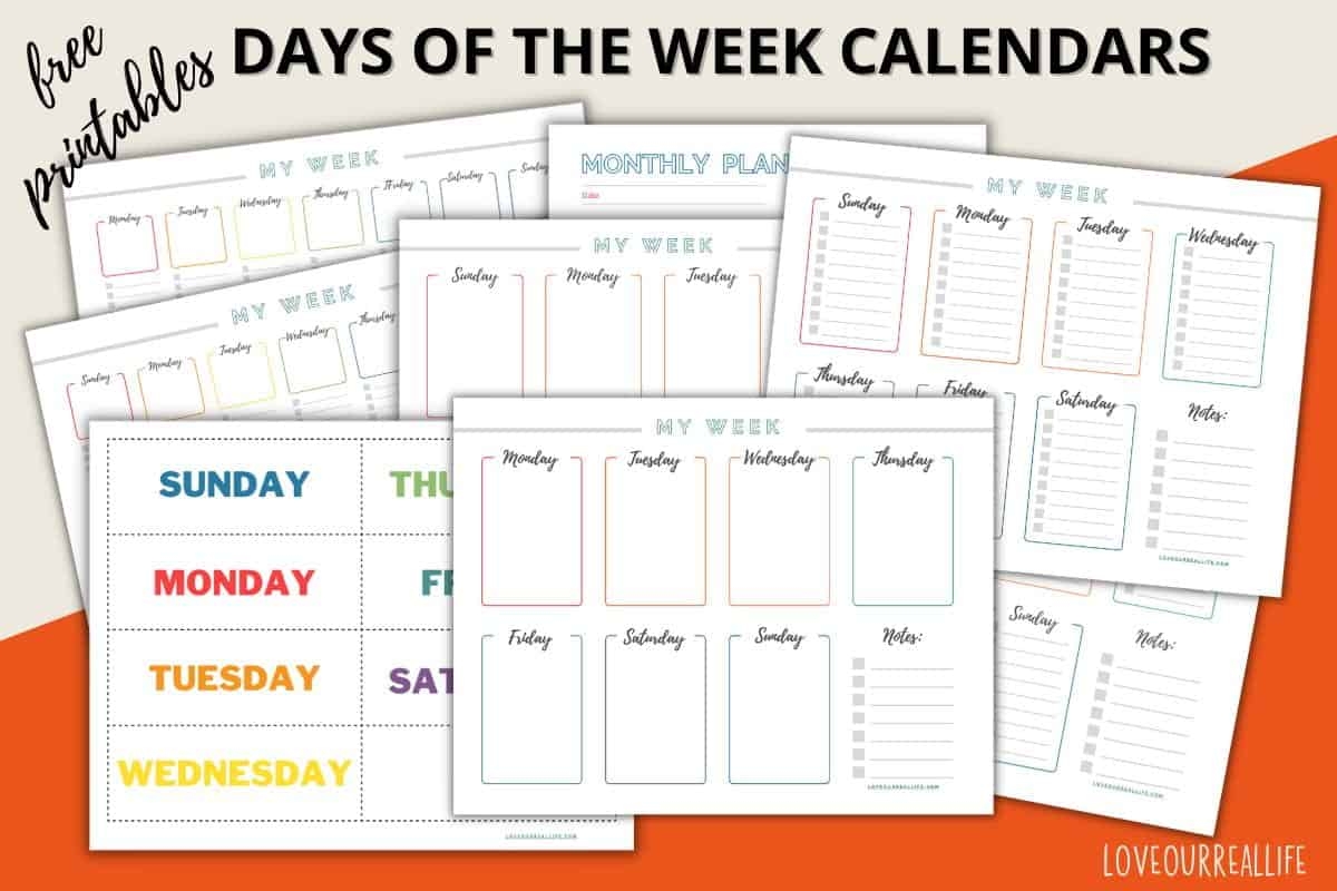 FREE Printable Days Of The Week Calendar Home Or Classroom Love Our