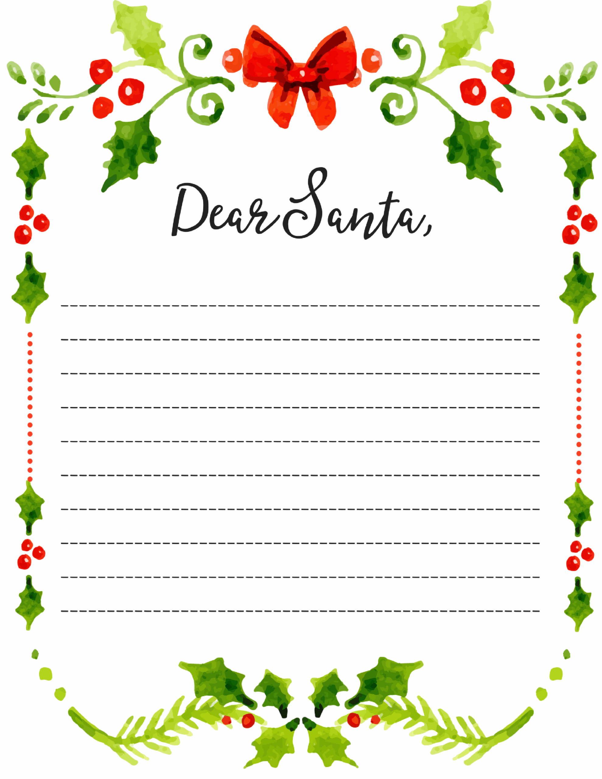 Free Printable Dear Santa Template Printable Templates
