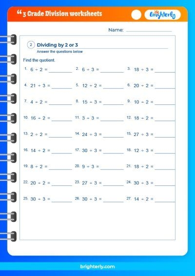 FREE Printable Division Worksheets For Grade 3 PDFs Brighterly