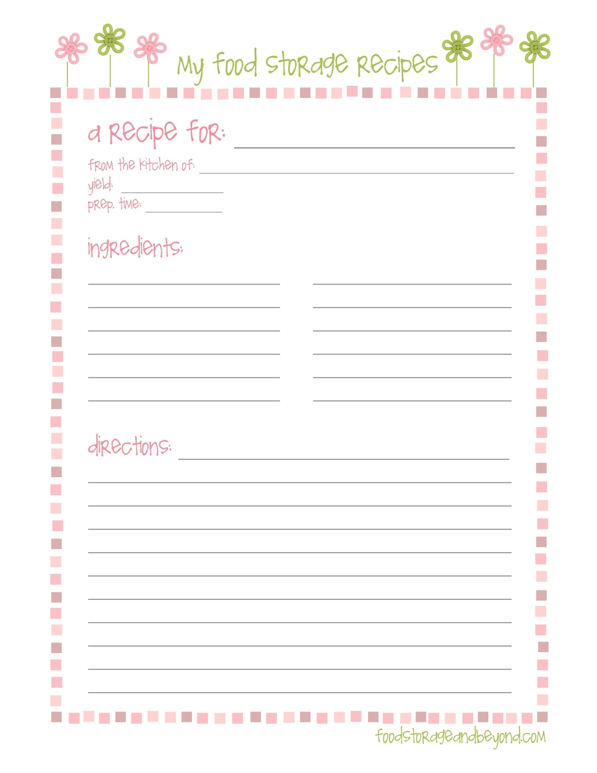 Free Printable Kids Cookbook Mesa 39 s Place Full Page Recipe Free 