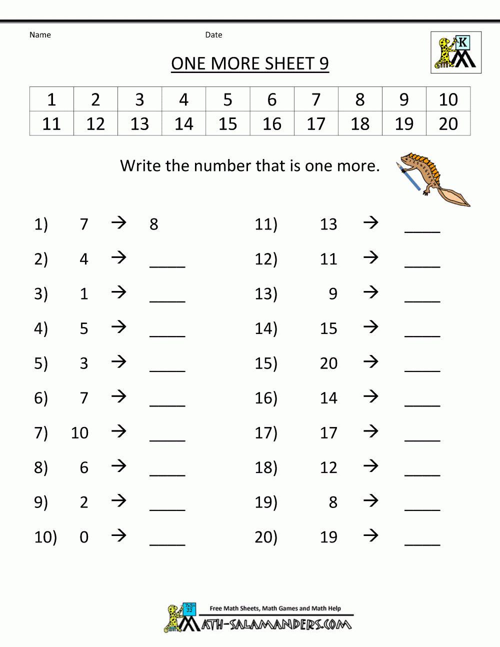 Free Printable Kindergarten Math Activities Nestret