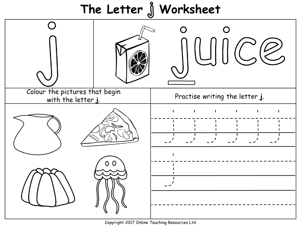 Free Printable Letter J Coloring Worksheet Worksheets Library
