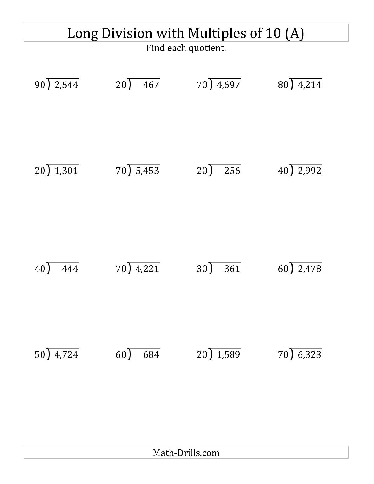 Free Printable Long Division Worksheets Grade 5 Long Division Worksheets