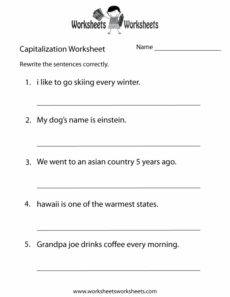 Capitalization Worksheets - Download Free Printable Templates