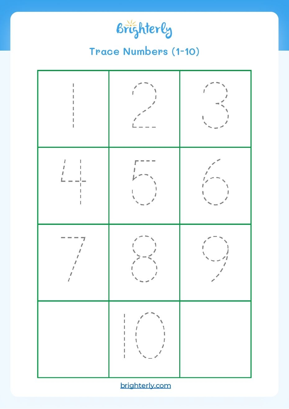 Free Printable Number Tracing Worksheets PDF Brighterly