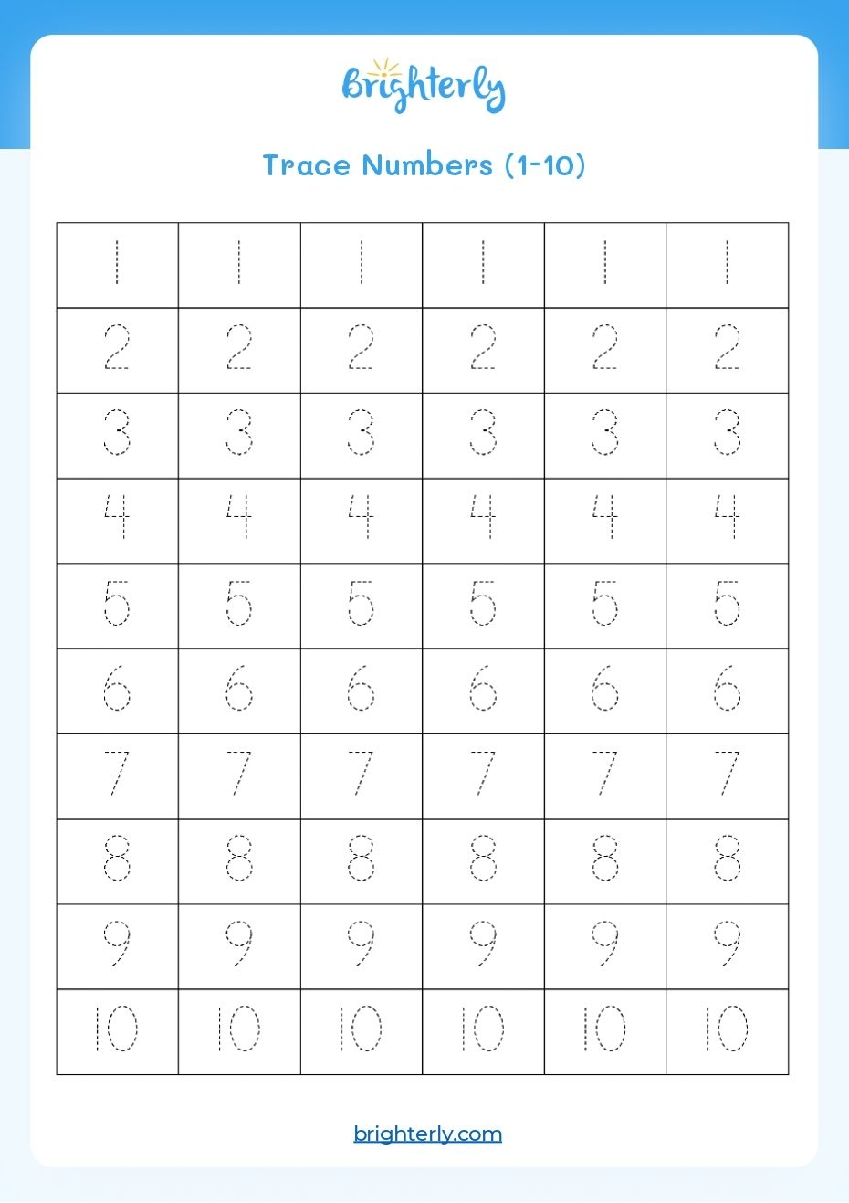 Free Printable Number Tracing Worksheets PDF Brighterly