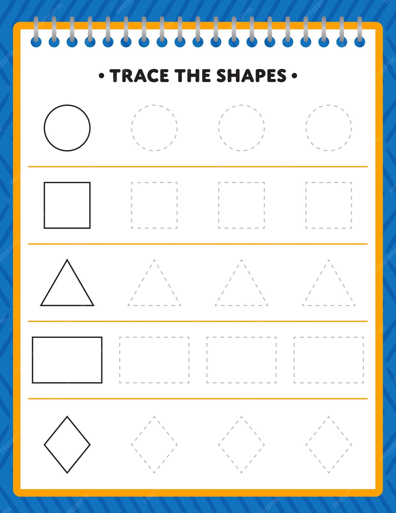 Free Printable Shape Tracing Worksheet Worksheet Kiddoworksheets