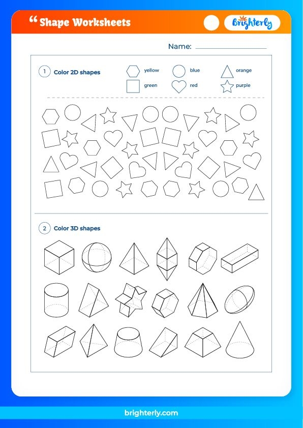 Free Printable Shapes Worksheets For Kids PDFs Brighterly