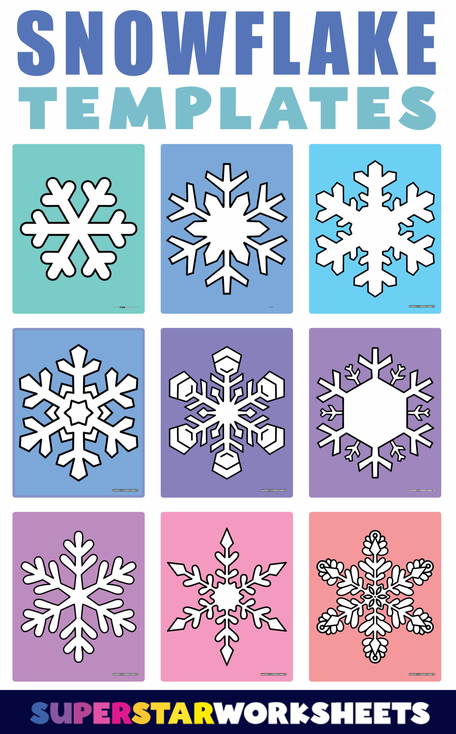 Free Printable Snowflake Templates For Crafts Activities Worksheets 