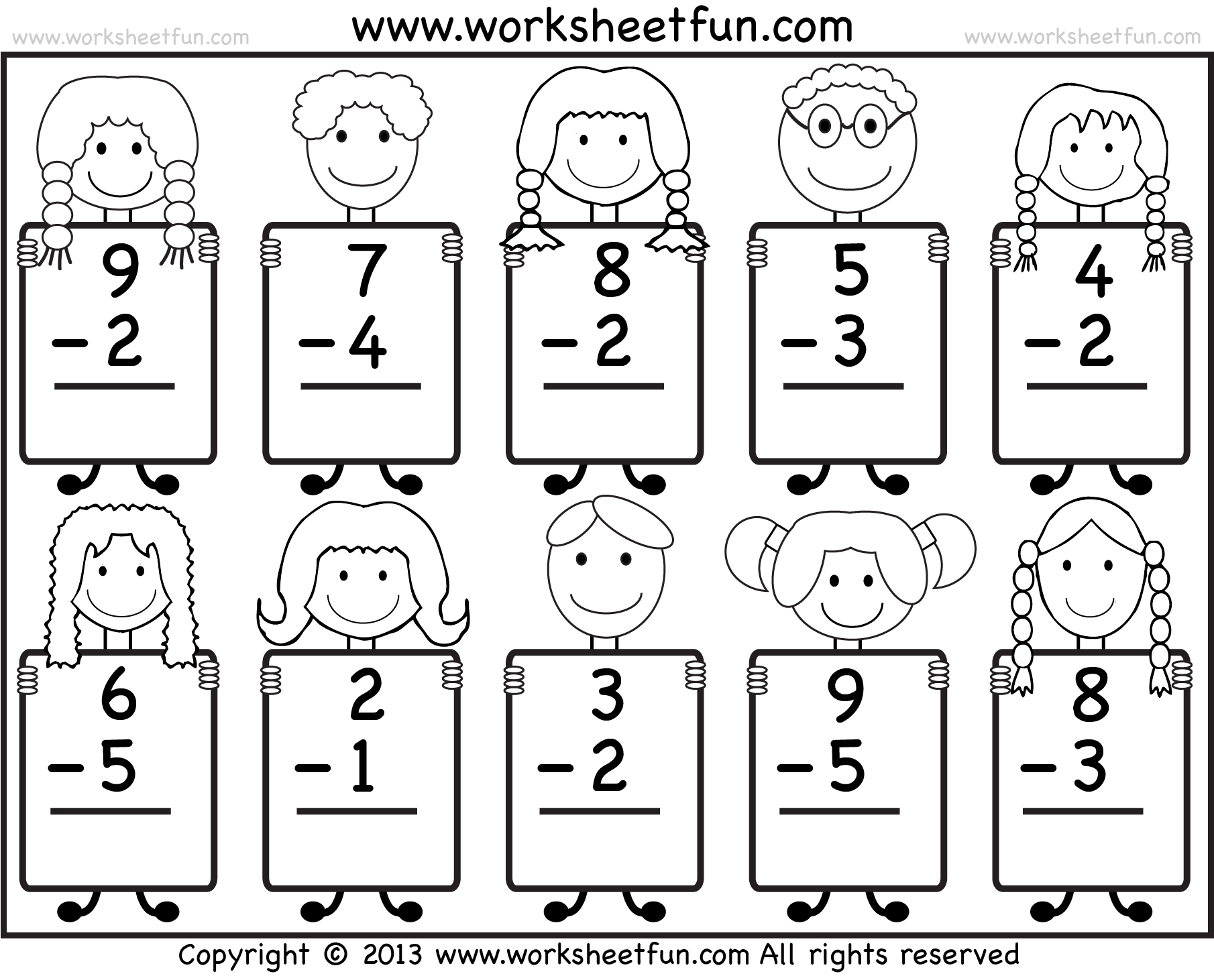Free Printable Subtraction Worksheets For Pre k Kindergarten 
