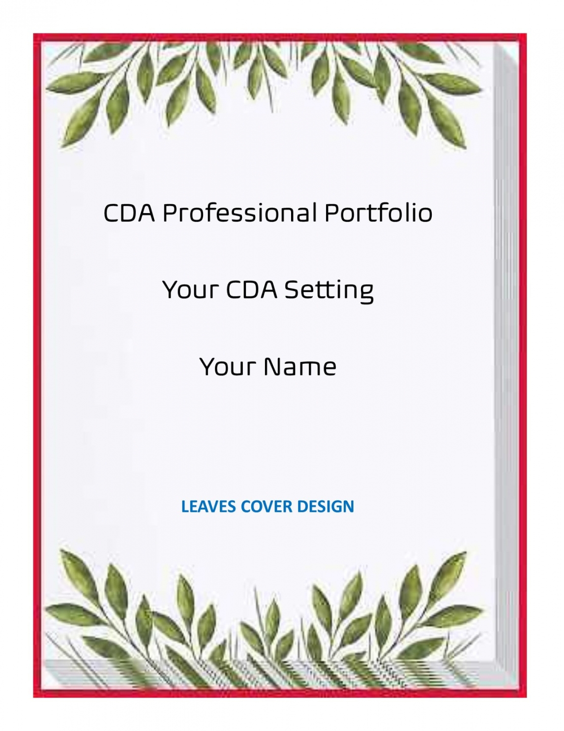Free Printable Teacher Cda Portfolio Cover Template FREE Printable A Z