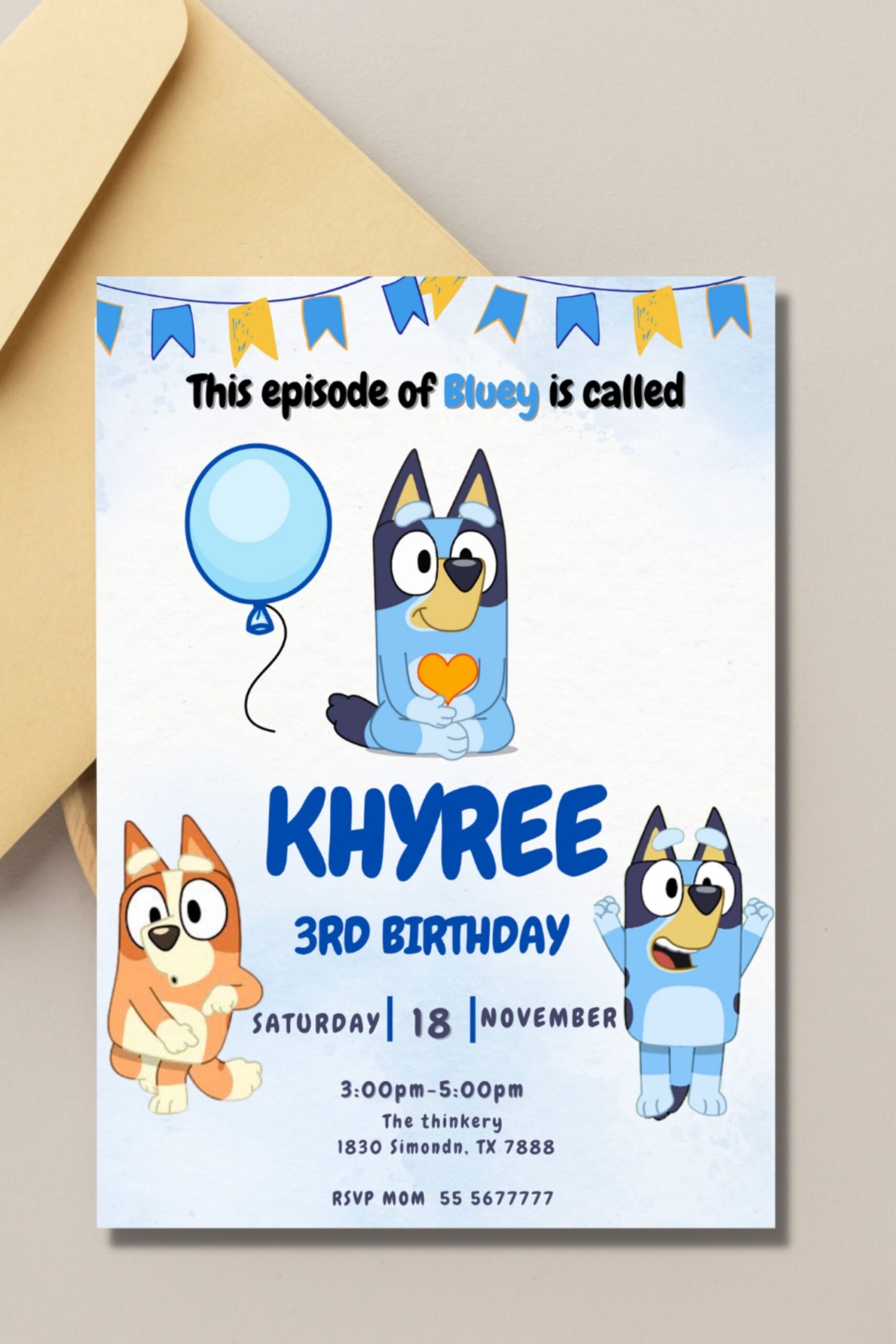 Free Printable Template Printable Bluey Birthday Invitation 