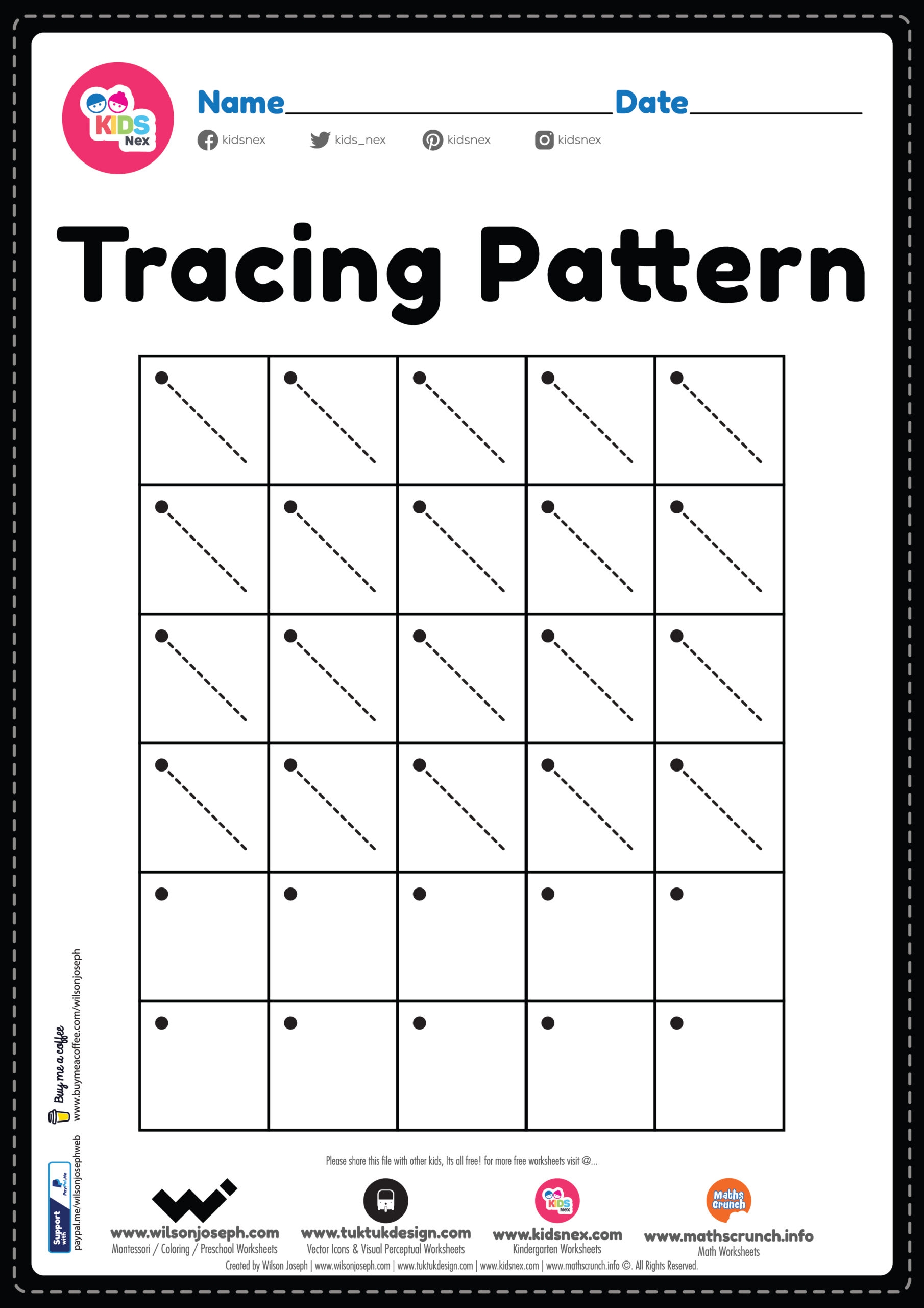 Free Printable Tracing Lines Worksheet KidsNex