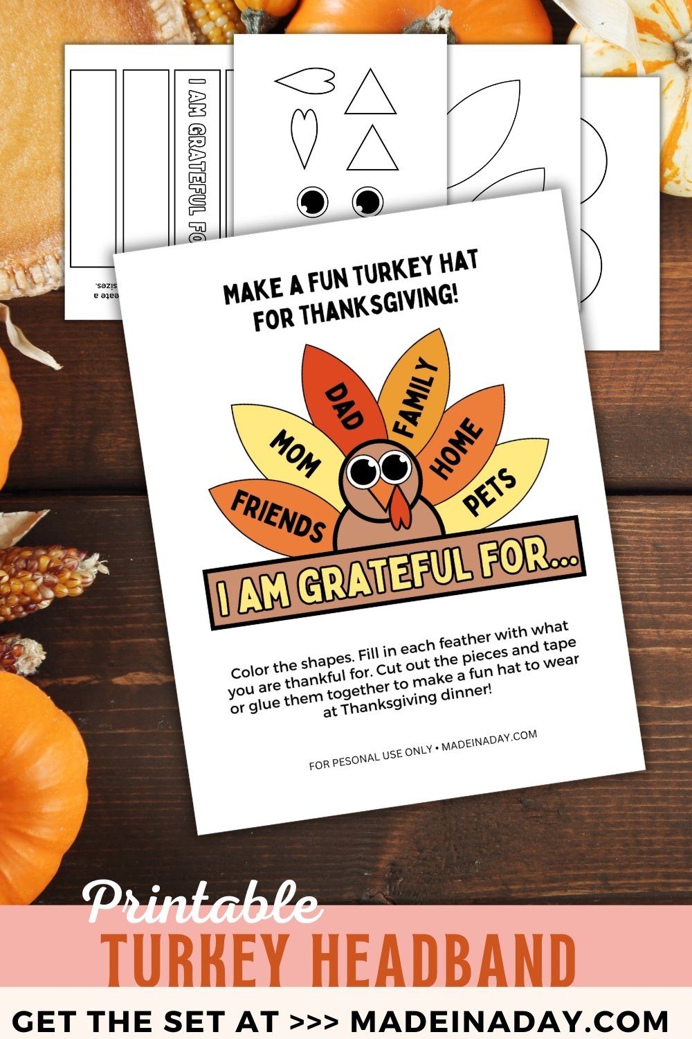Free Printable Turkey Headband Template Made In A Day