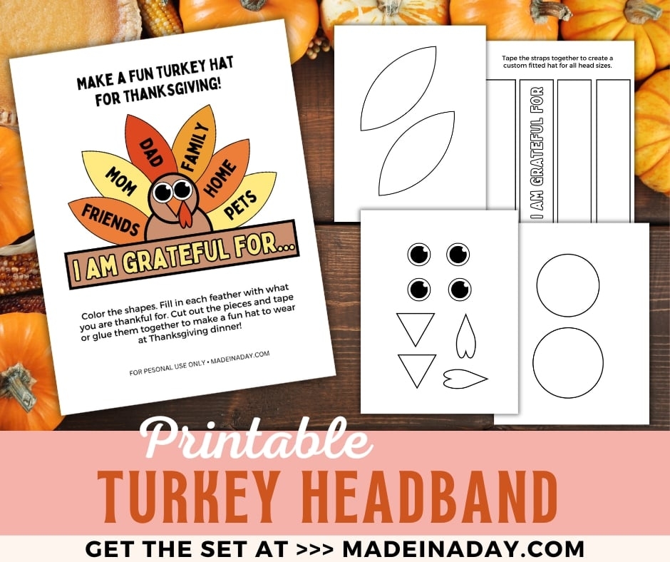 Free Printable Turkey Headband Template Made In A Day