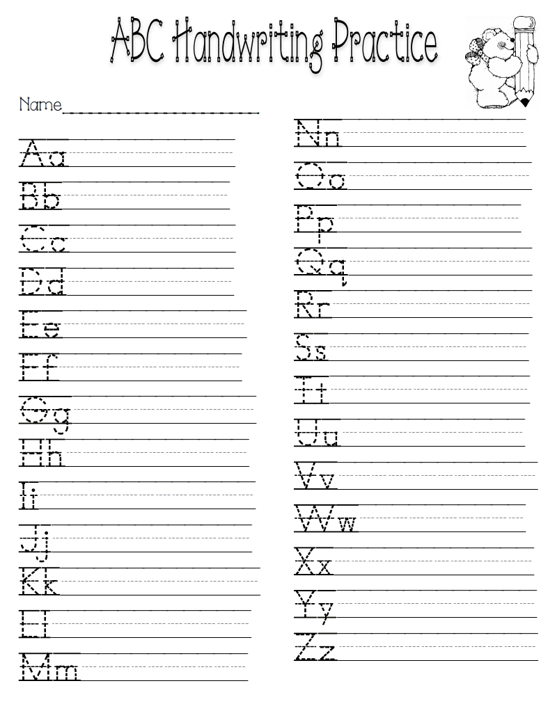 Free Printable Worksheets Handwriting Practice Printable Worksheets