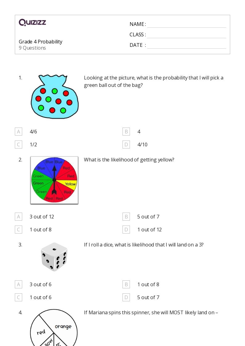 Free Probability Worksheet Download Free Probability Worksheet Png 