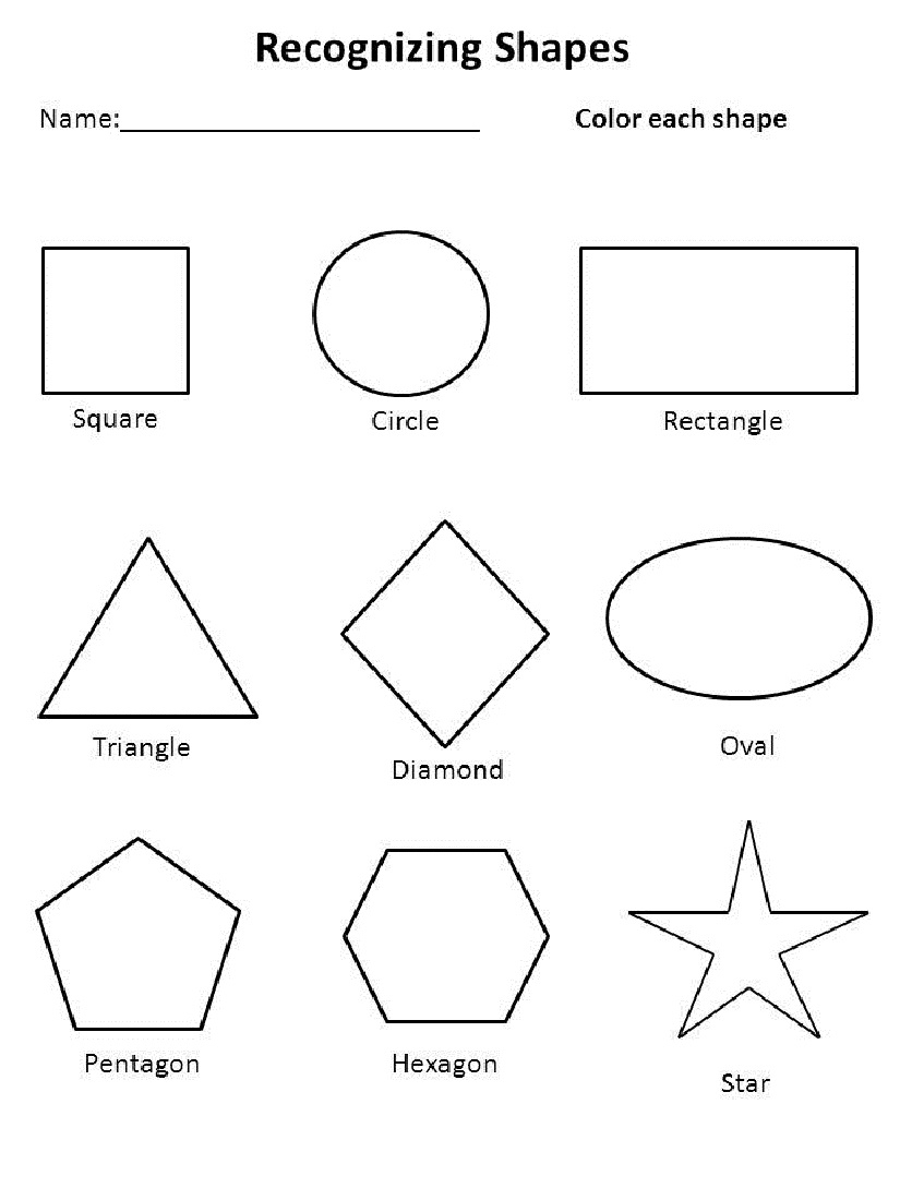 Free Shapes Worksheets Activity Shelter