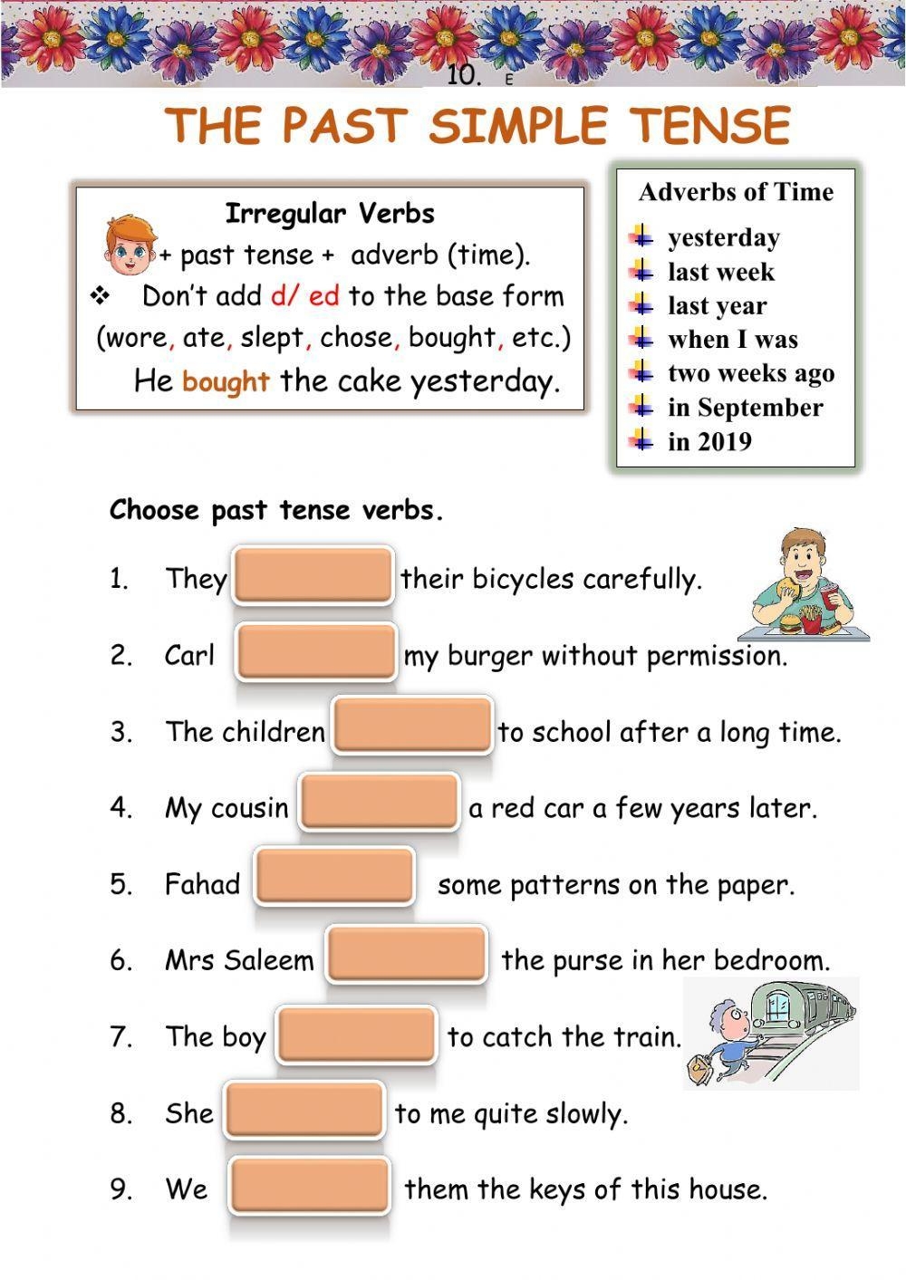 Free Simple Past Tense Worksheet Download Free Simple Past Tense 