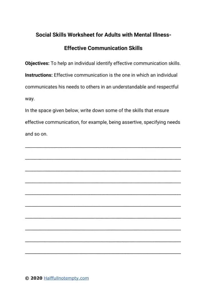 Free Social Skills Worksheets For Adults SkillsWorksheets
