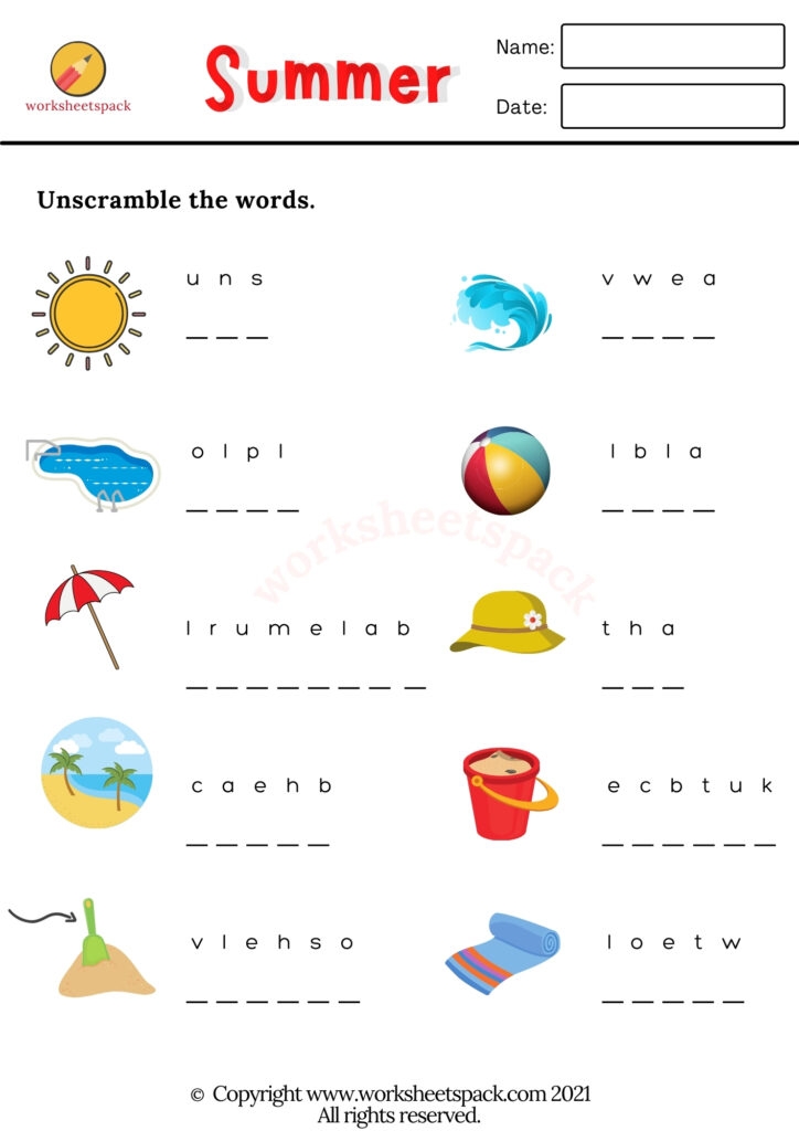 Free Summer Worksheets Worksheetspack
