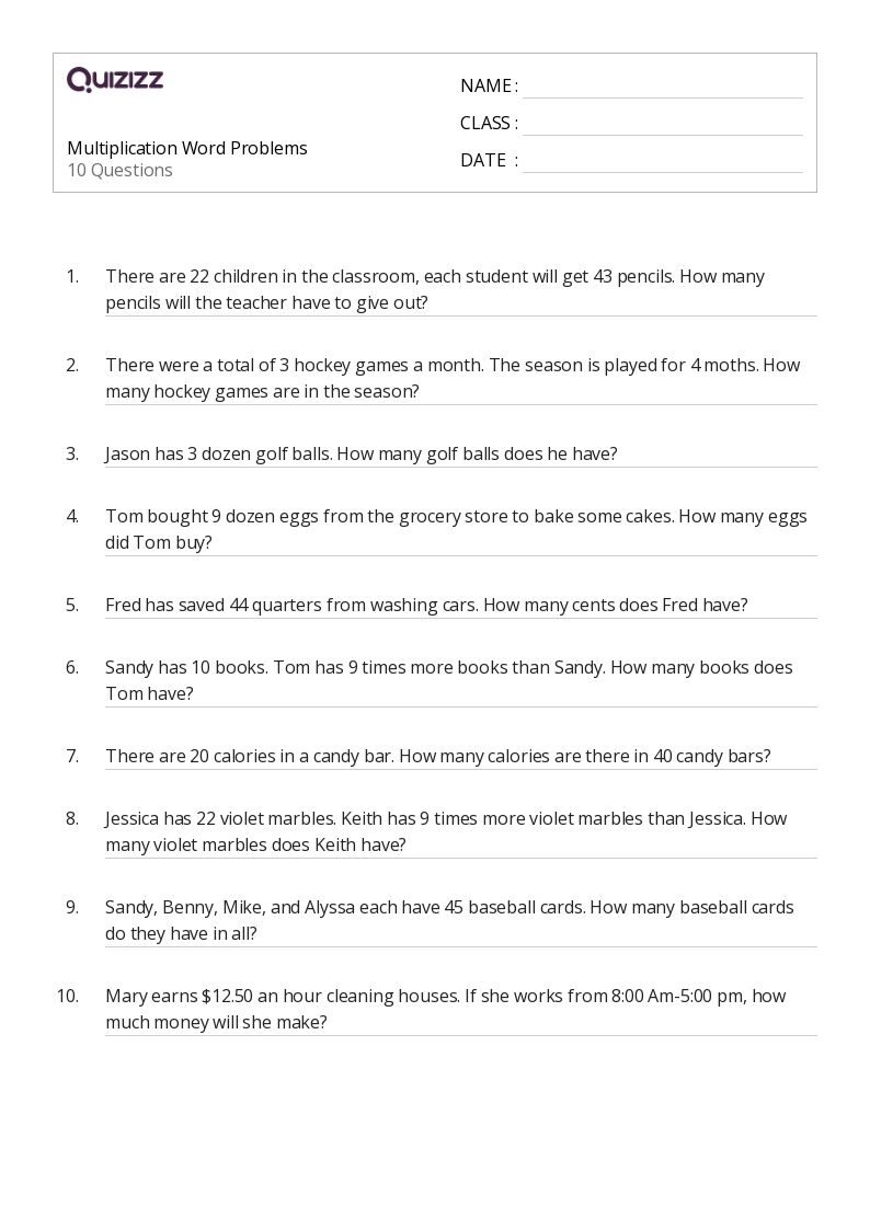 Free Word Problems 4th Graders Printable Download Free Word Problems 