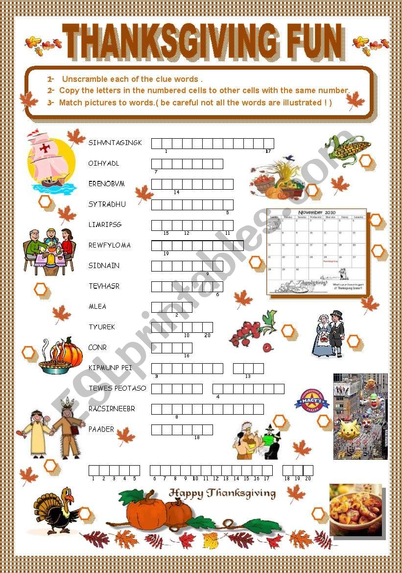 Fun Thanksgiving Worksheet Ideas For Kids Engaging Activities And 