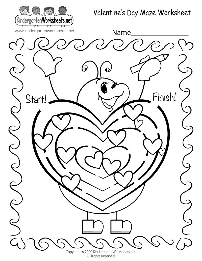 Fun Valentine 39 s Day Maze Worksheet Free Printable Digital PDF