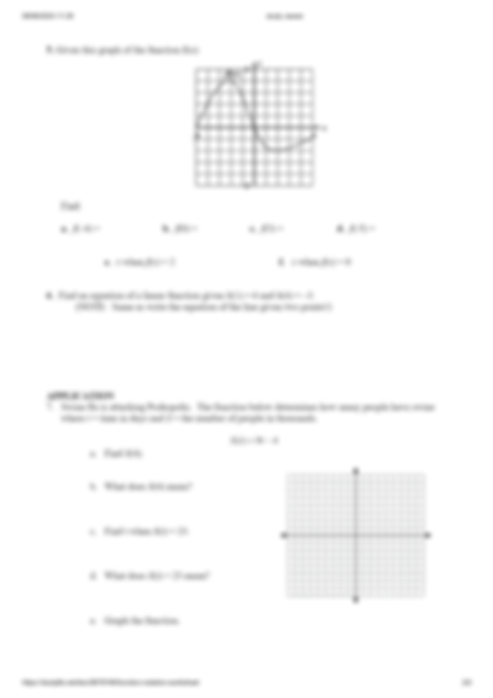 Function Notation Differentiated Partner Worksheets Quotable 