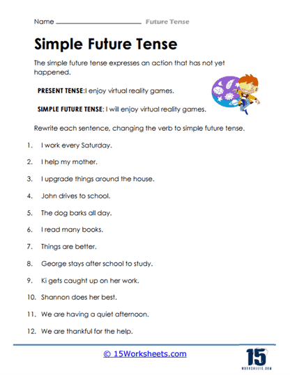 Future Tense Worksheets 15 Worksheets Worksheets Library