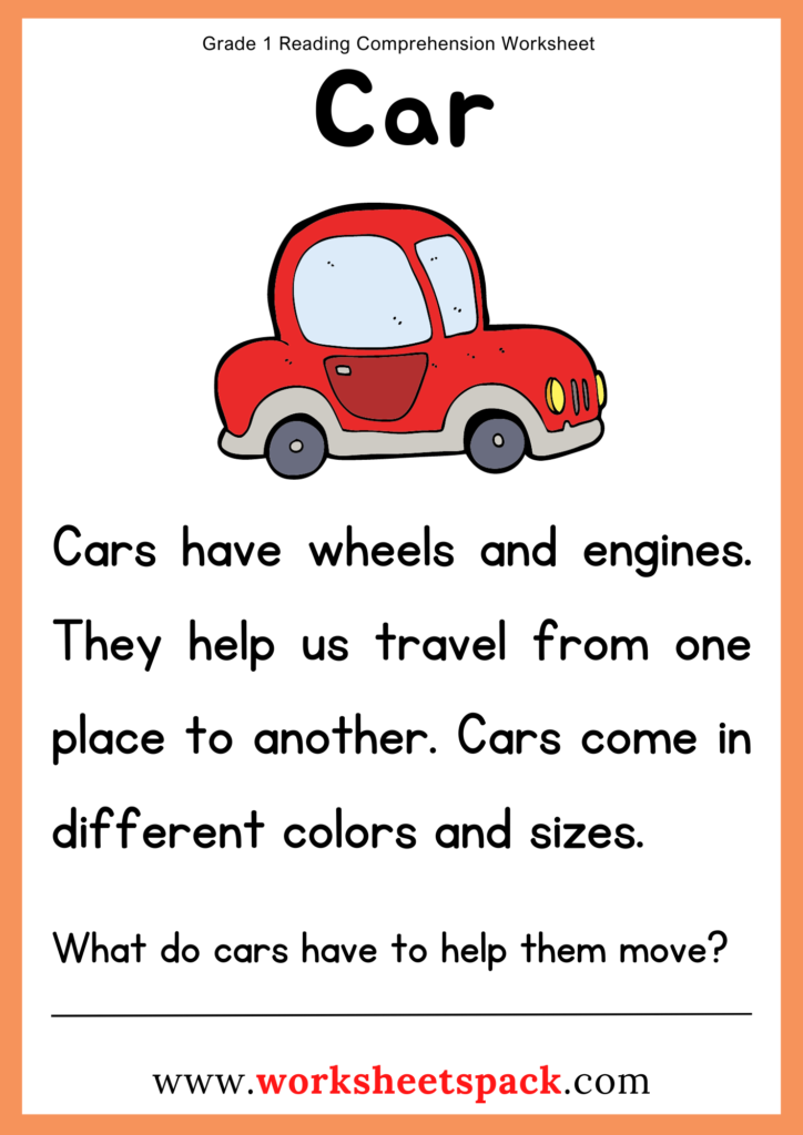 Grade 1 Reading Comprehension Worksheets Worksheetspack
