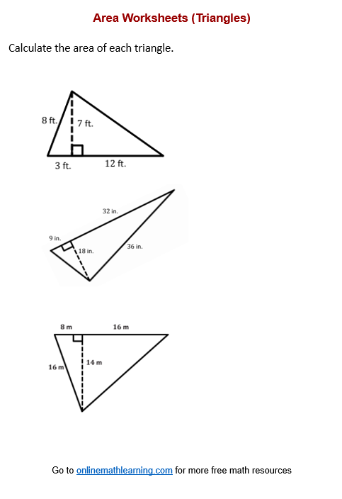 Grade 3 Triangle Area Worksheets Pdf Worksheets Library
