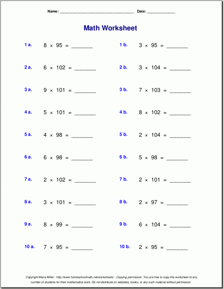 Grade 5 Math 2 Digit Multiplication Worksheets Multiplication Worksheets