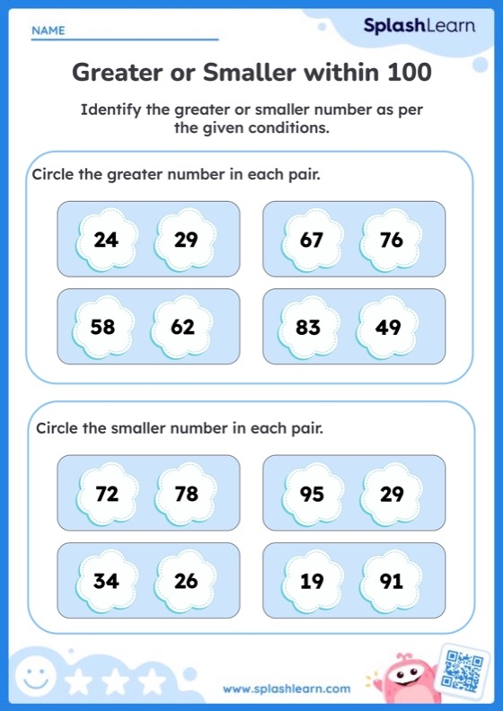 Greater Than Smaller Than Worksheets
