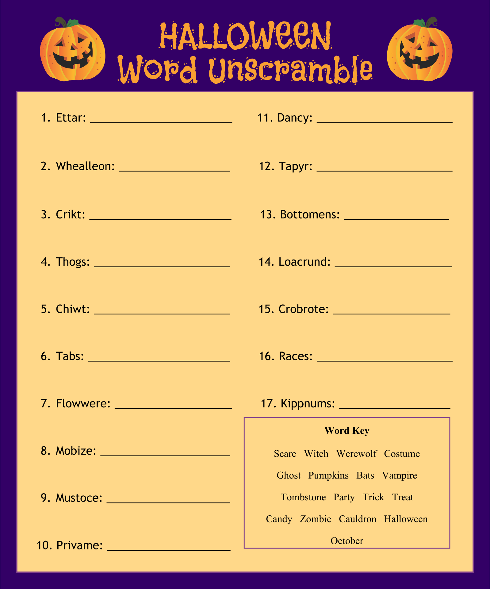 Halloween Activity Printable Worksheets WorksheetsCity