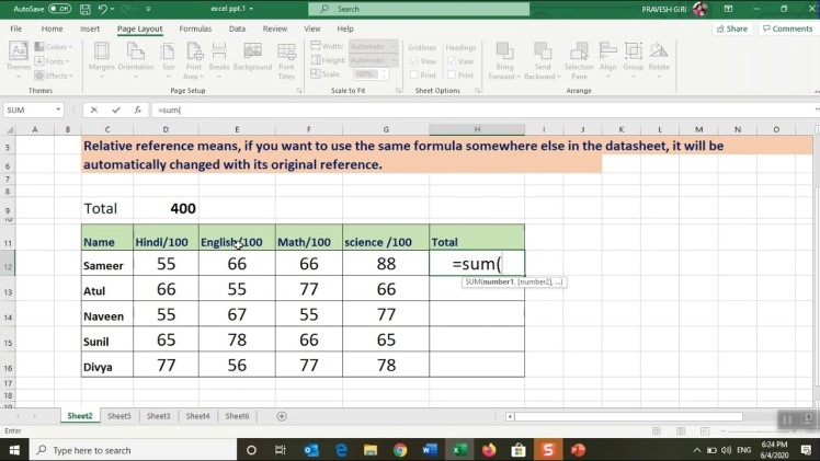 In A New Worksheet What 39 s The Correct Formula To Reference Cell A1 From 