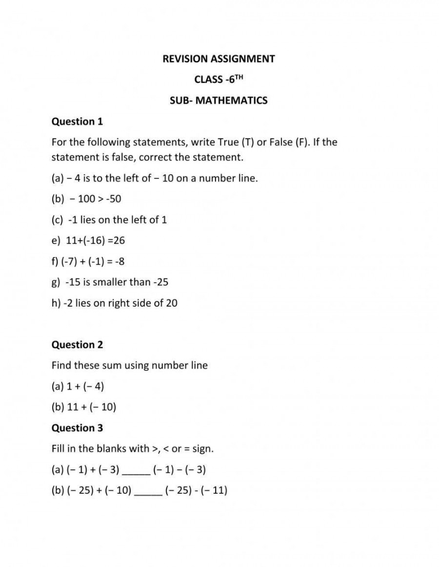 Integers Worksheet Grade 6 Pdf Printable PDF Template