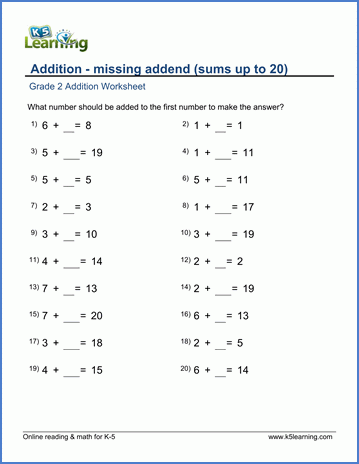 K 12 Worksheets Math