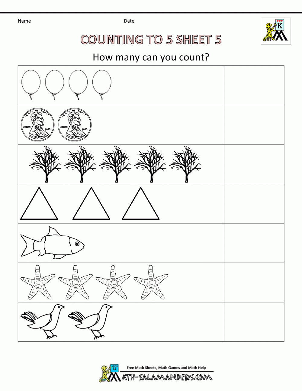 Kindergarten Math Worksheet Kindergarten