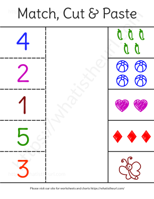 Kindergarten Number Worksheets Match Cut And Paste th Your Home 