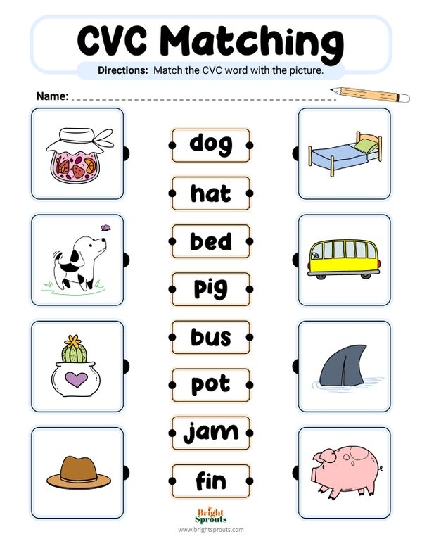 Kindergarten Printable Cvc Words Worksheets Discounts Collection