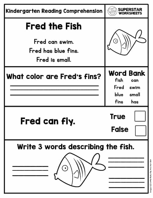 Kindergarten Reading Comprehension Worksheets Superstar 52 OFF