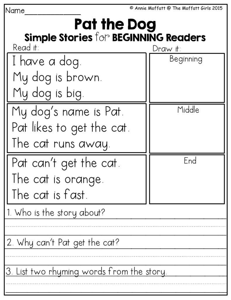Kindergarten Reading Worksheets - Download Free Printable Templates