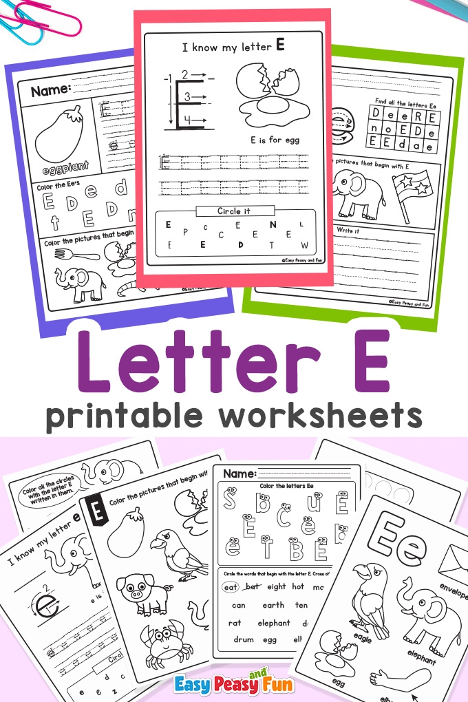 Letter E Worksheets For Preschool And Kindergarten Easy Peasy And Fun