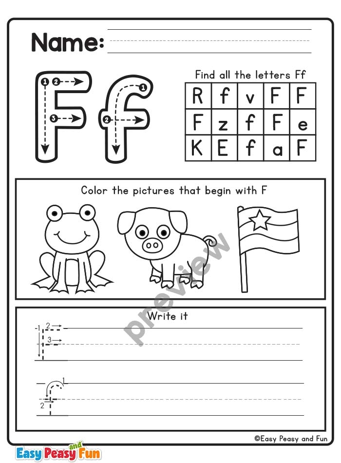 Letter F Worksheets For Pre Free Printable Infoupdate